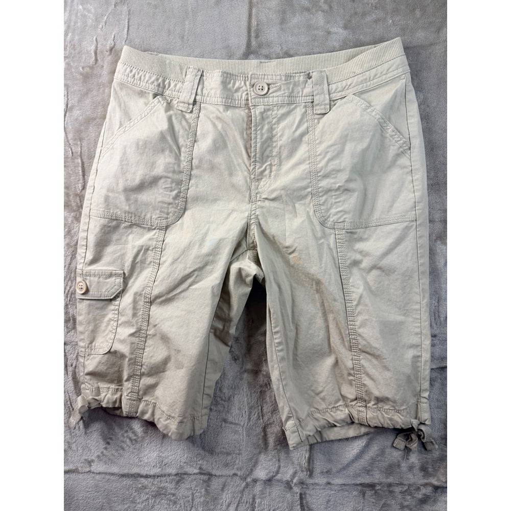 Y2K St Johns Bay Khaki Tan Cargo Shorts Utility Hiking Streetwear Granola Girl